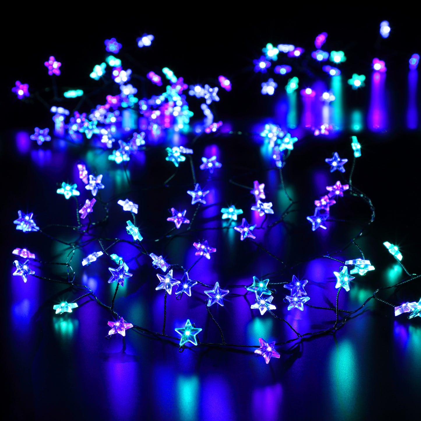 480 Pastel Micro Star Garland with Silver Wire