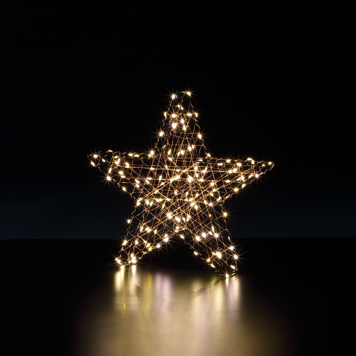 35cm Warm White 3D Black Star - 160 LEDs
