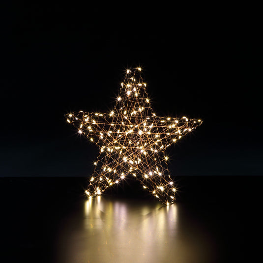 35cm Warm White 3D Black Star - 160 LEDs