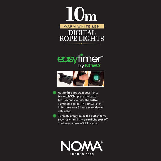 10m Warm White Micro Snowing Rope Cable Light - 400 LEDs