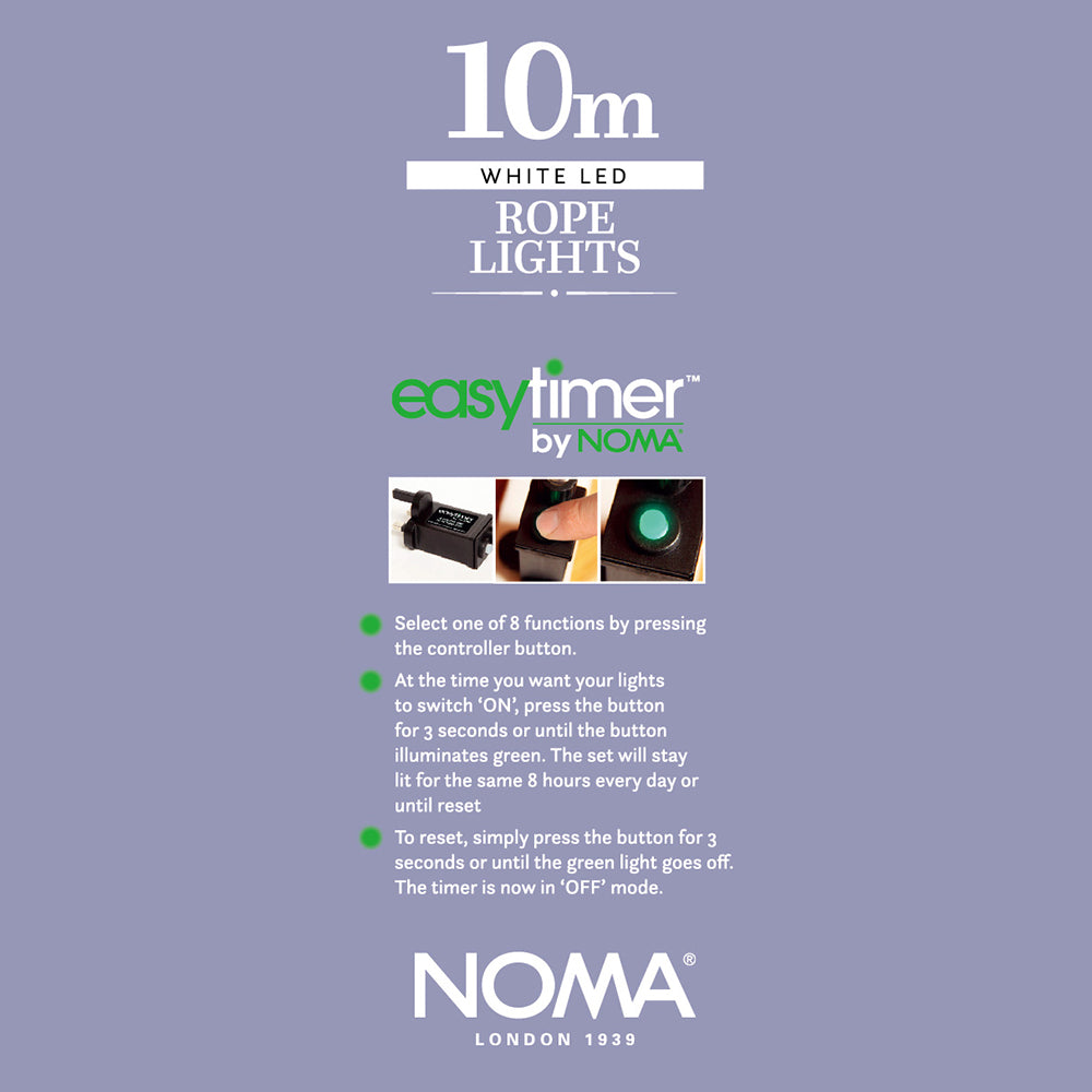 10m White Micro Rope Cable Light - 400 LEDs