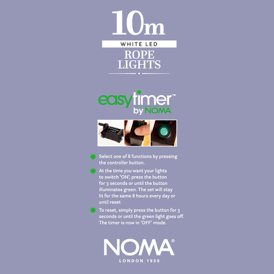 10m White Micro Rope Cable Light - 400 LEDs