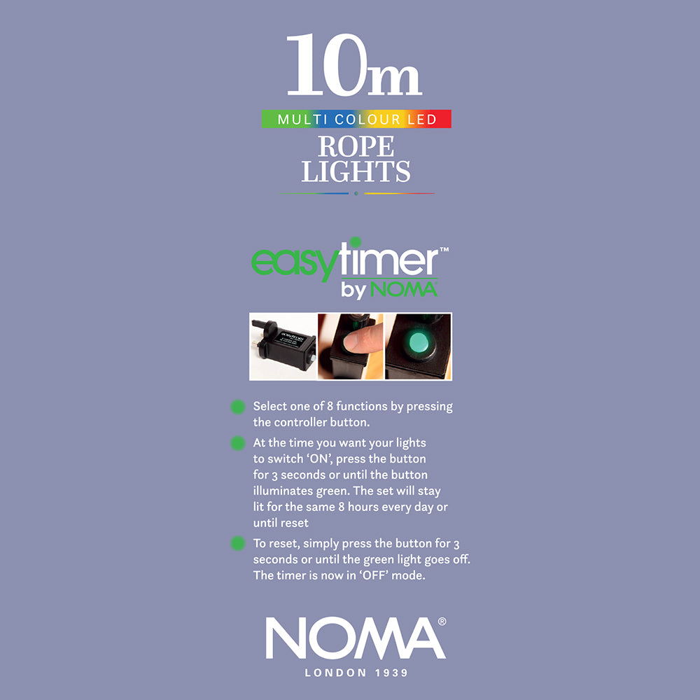 10m Multicolour Micro Rope Cable Light - 400 LEDs