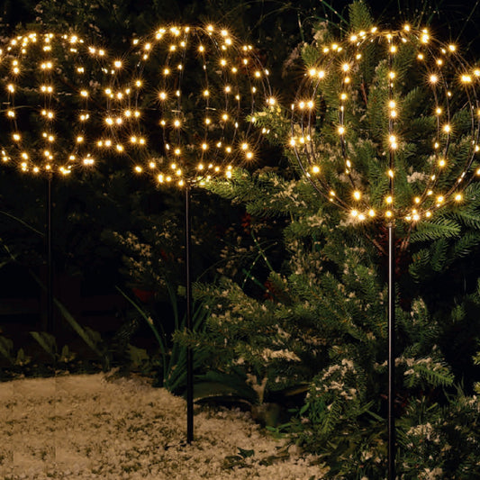 3x 25CM Globe States With Warm White LED - Connectable