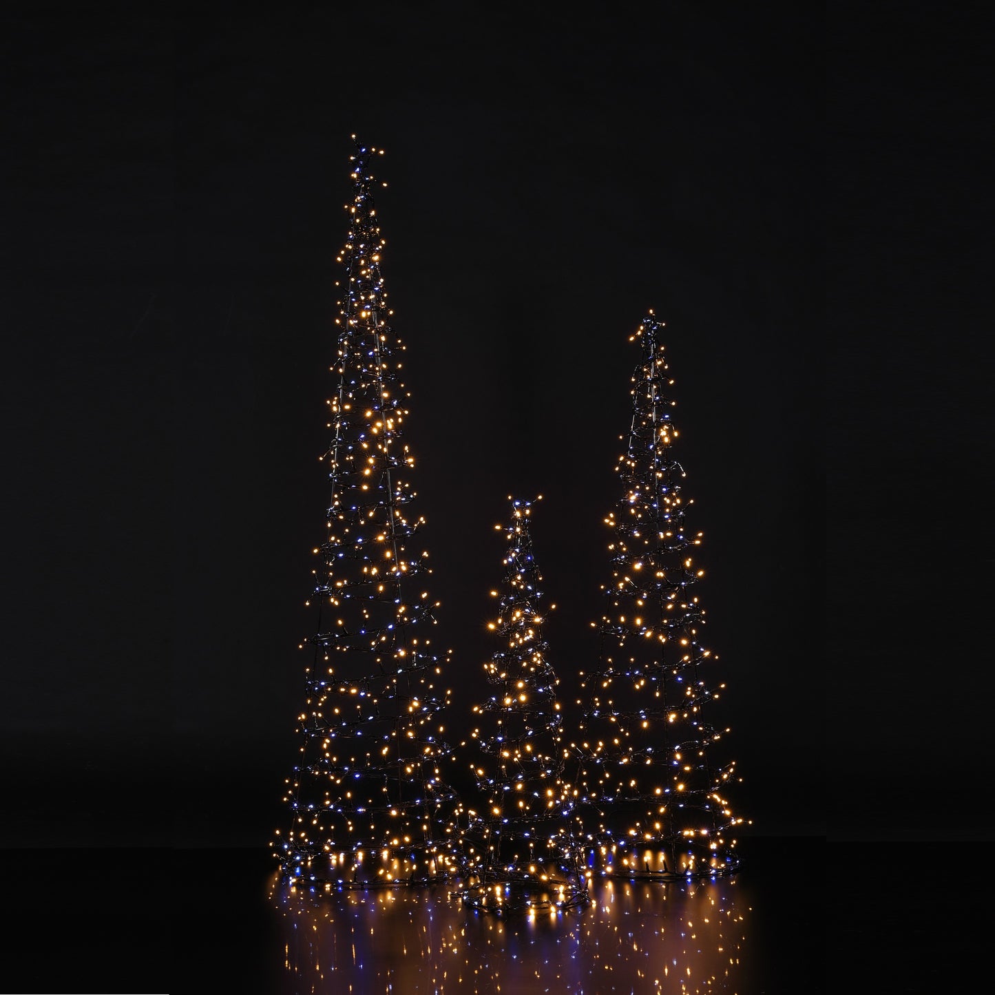 Paris By Night - Set of 3 Spiral Trees (120cm, 90cm, and 60cm)