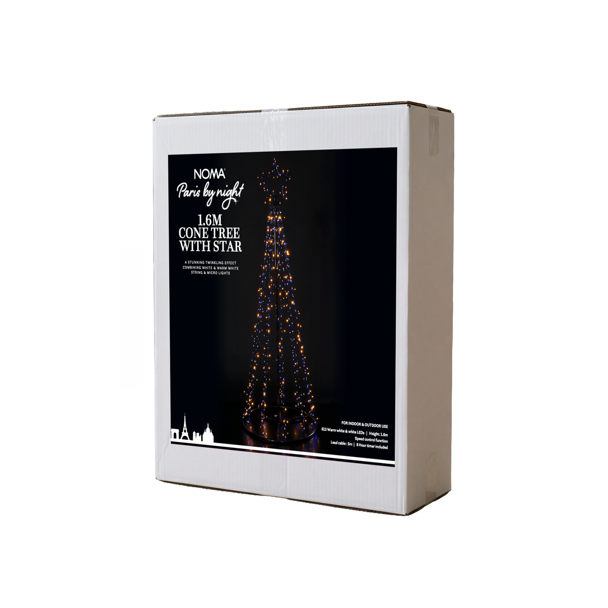 Paris By Night - Cone Tree With Star (1.6m)