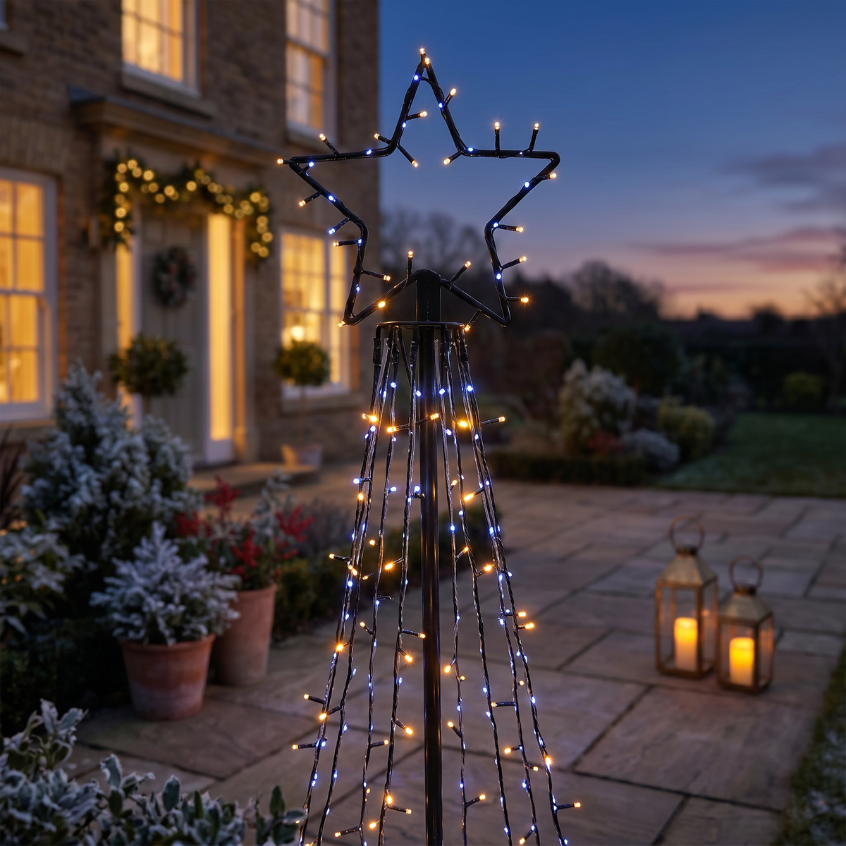 Paris By Night - Cone Tree With Star (1.6m)