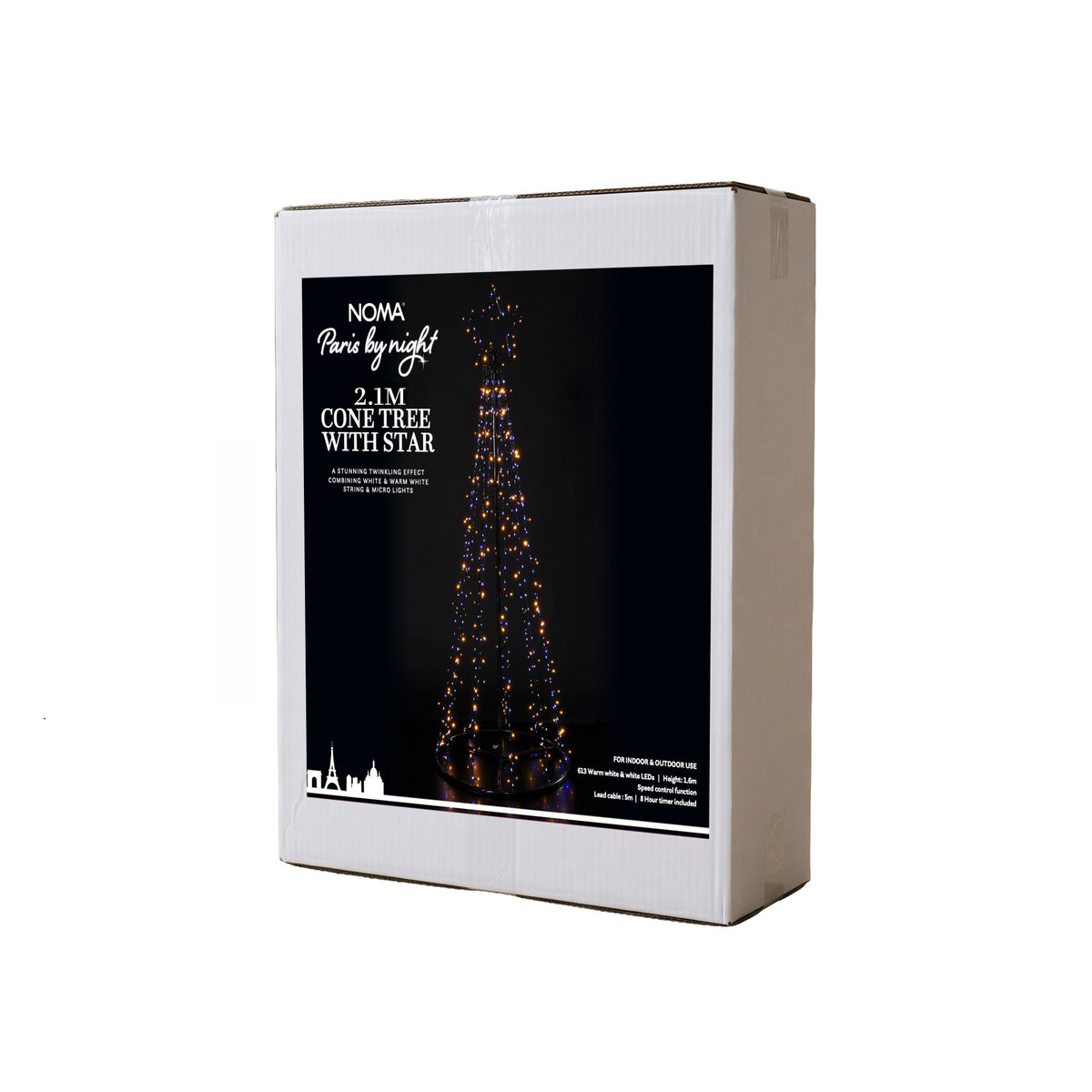 Paris By Night - Cone Tree With Star (2.1m)
