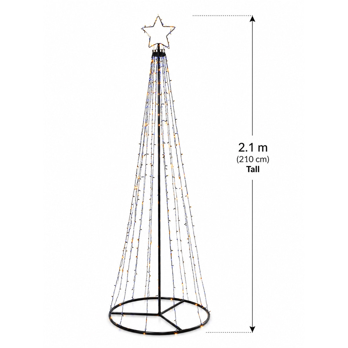 Paris By Night - Cone Tree With Star (2.1m)