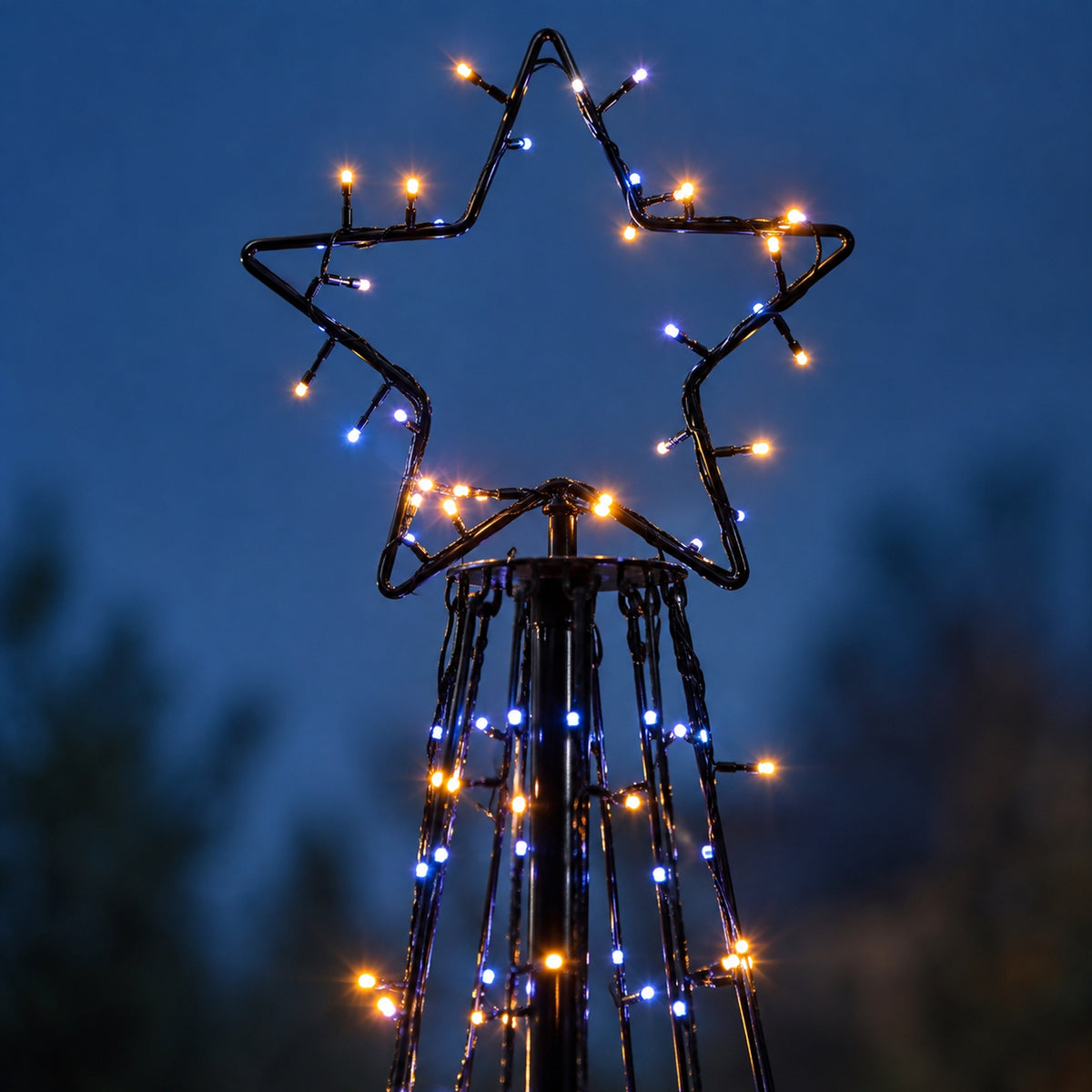 Paris By Night - Cone Tree With Star (2.1m)