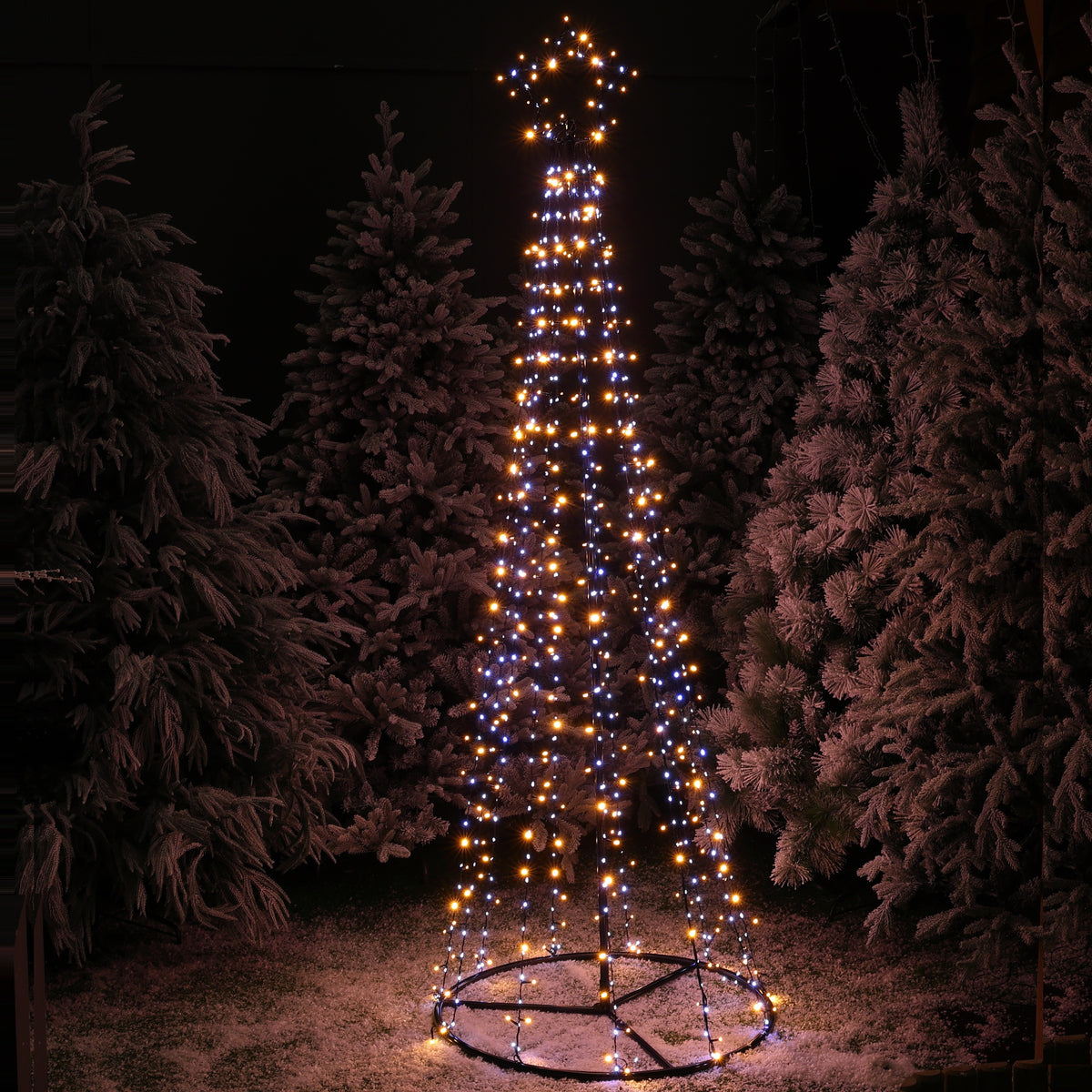 Paris By Night - Cone Tree With Star (2.1m)