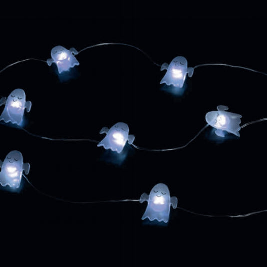 10 Clear Wire Ghost Lights - Battery Operated