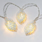 1.9m Warm White Metal Leaf Light Chain - 10 LEDs