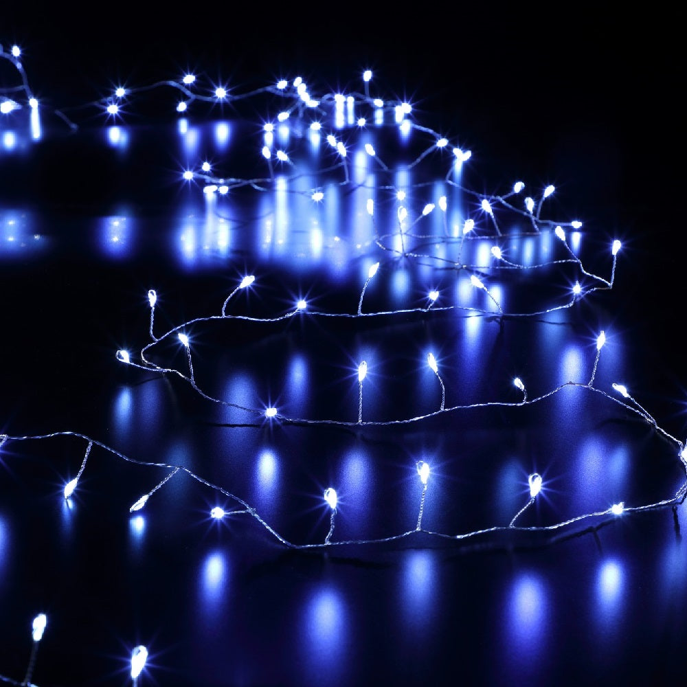 480 White Micro LED Tree Garland With Silver Wire