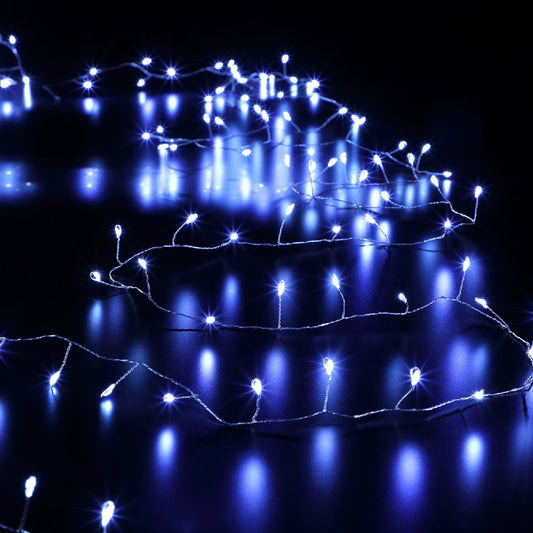 480 White Micro LED Tree Garland With Silver Wire