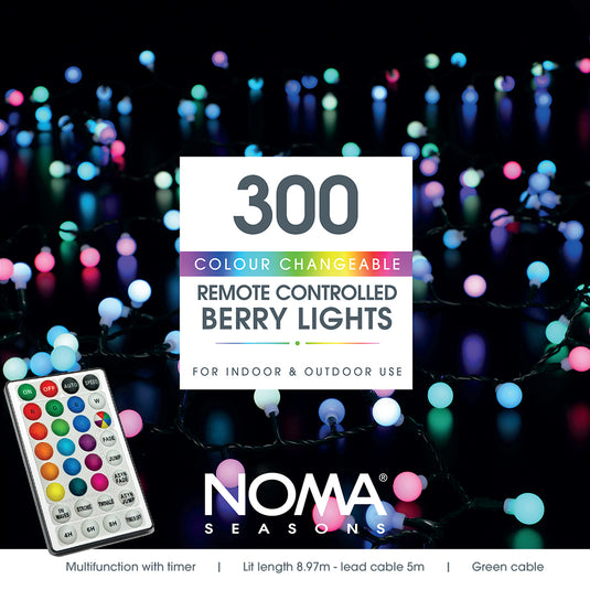 300 Colour Changeable Remote Controlled Berry Lights