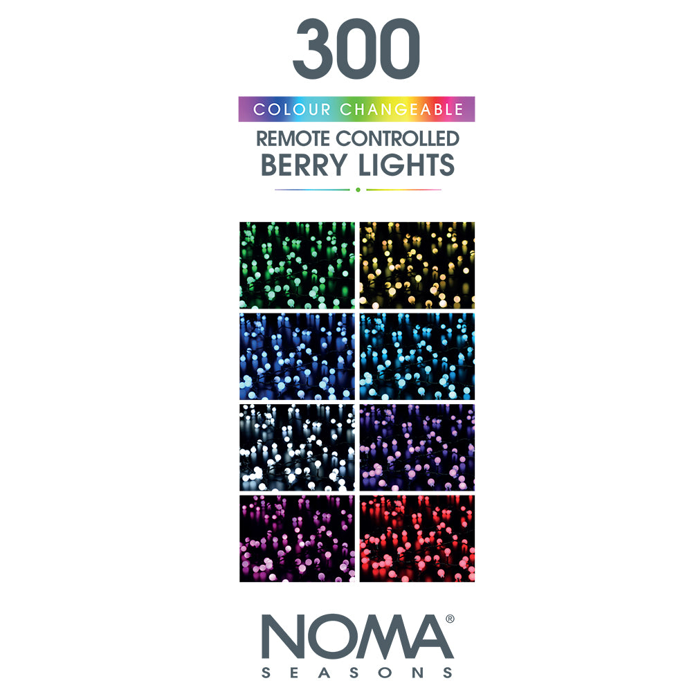 300 Colour Changeable Remote Controlled Berry Lights