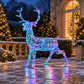 1.4M Colour Changeable White Rattan Woburn Stag - 300 LEDs