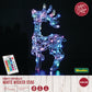 66cm Colour Changeable White Rattan Tatton Standing Deer - 80 LEDs
