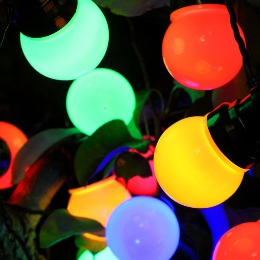 20 Multicolour Traditional Festoon Lights with Black Cable