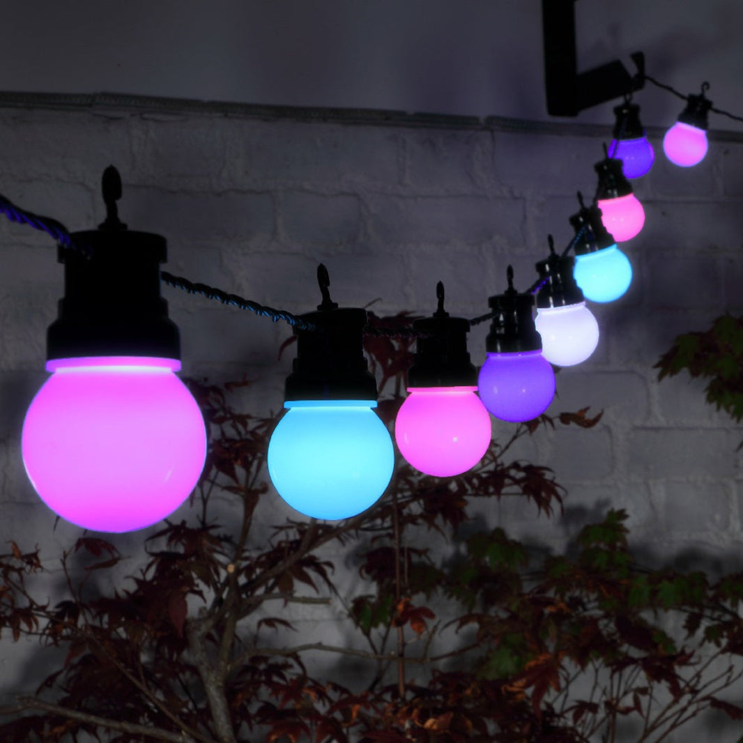 20 Pastel Connectable Festoon Lights With Black Cable NOMA Christmas