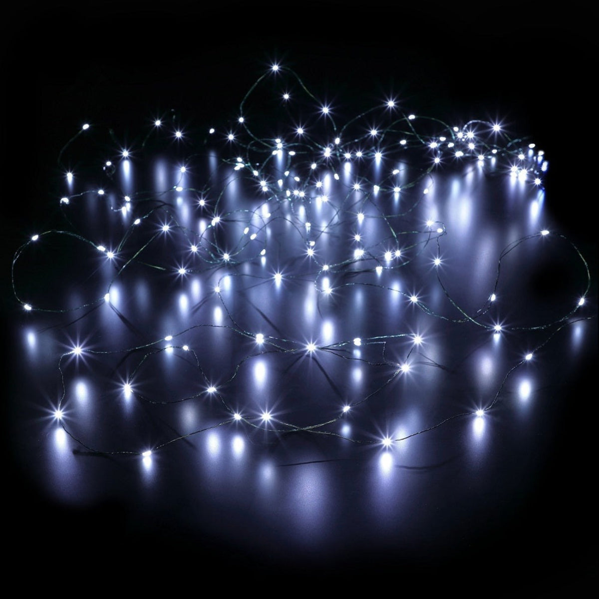 Microlights Light Strings 360 White Micro String Lights with Green Cable - NOMA
