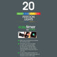 20 Multicolour Traditional Festoon Lights with Black Cable