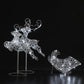 96cm Colour Changeable White Rattan Two Reindeer Sleigh - 90 LEDs
