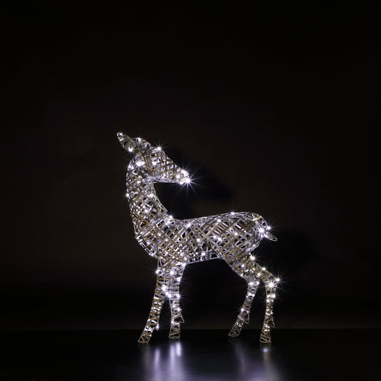 1m Grey Rattan Richmond Deer - 140 LEDs