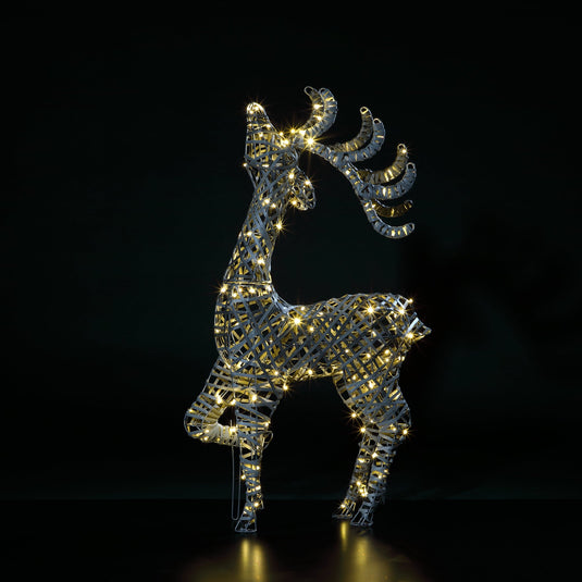 1m Grey Rattan Blenheim Stag - 160 LEDs