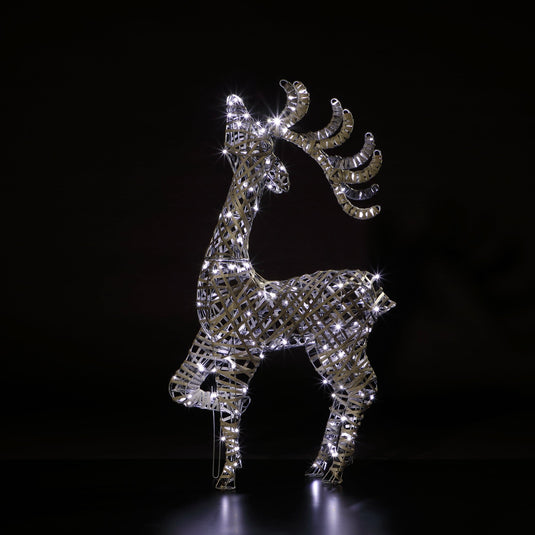 1m Grey Rattan Blenheim Stag - 160 LEDs