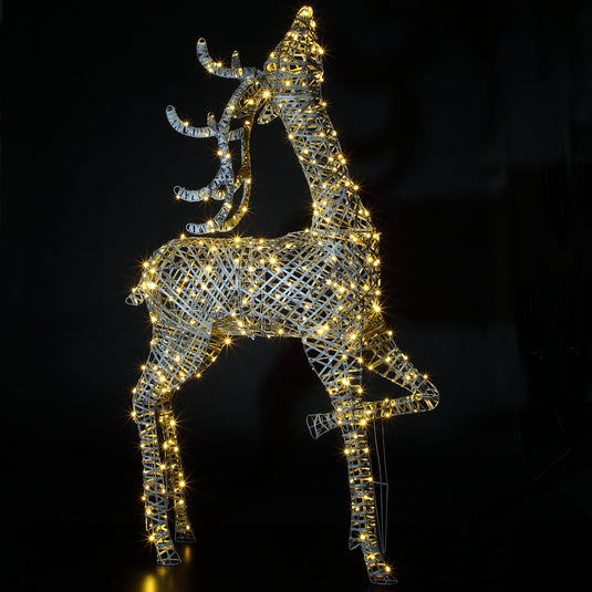 2m Grey Rattan Blenheim Stag - 400 LEDs