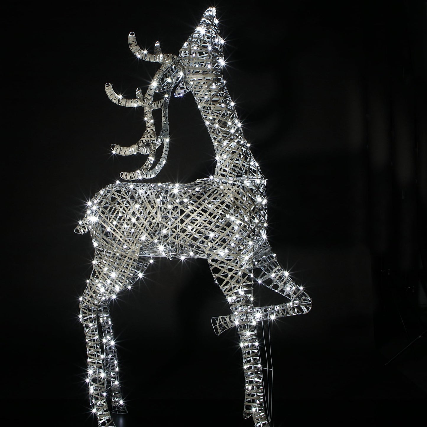2M Grey Rattan Blenheim Stag - 400 LEDs
