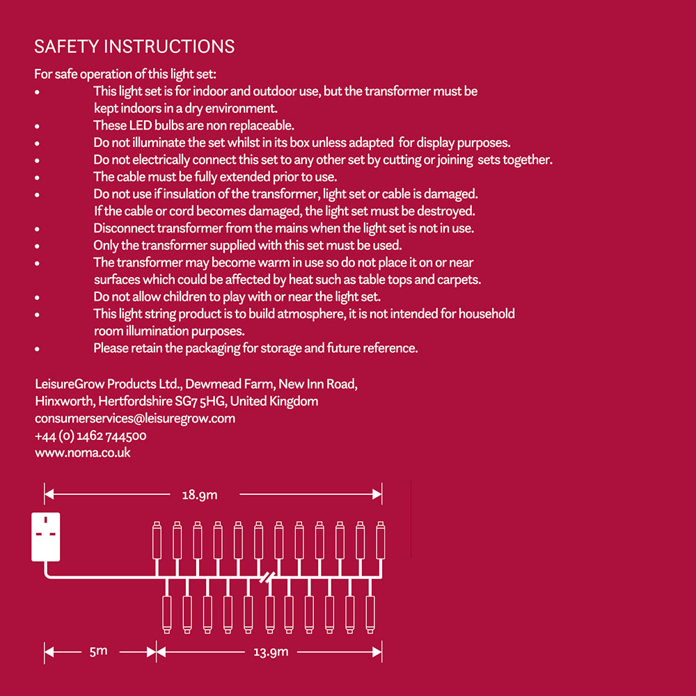 NOMA 960 Duo Bulb Cluster Lights with Green Cable