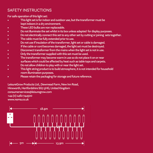 NOMA 960 Duo Bulb Cluster Lights with Green Cable