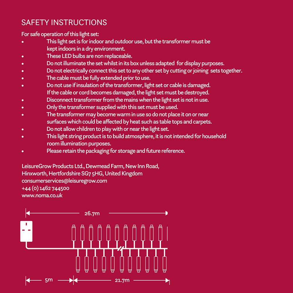 NOMA 1500 Duo Bulb Cluster Lights with Green Cable