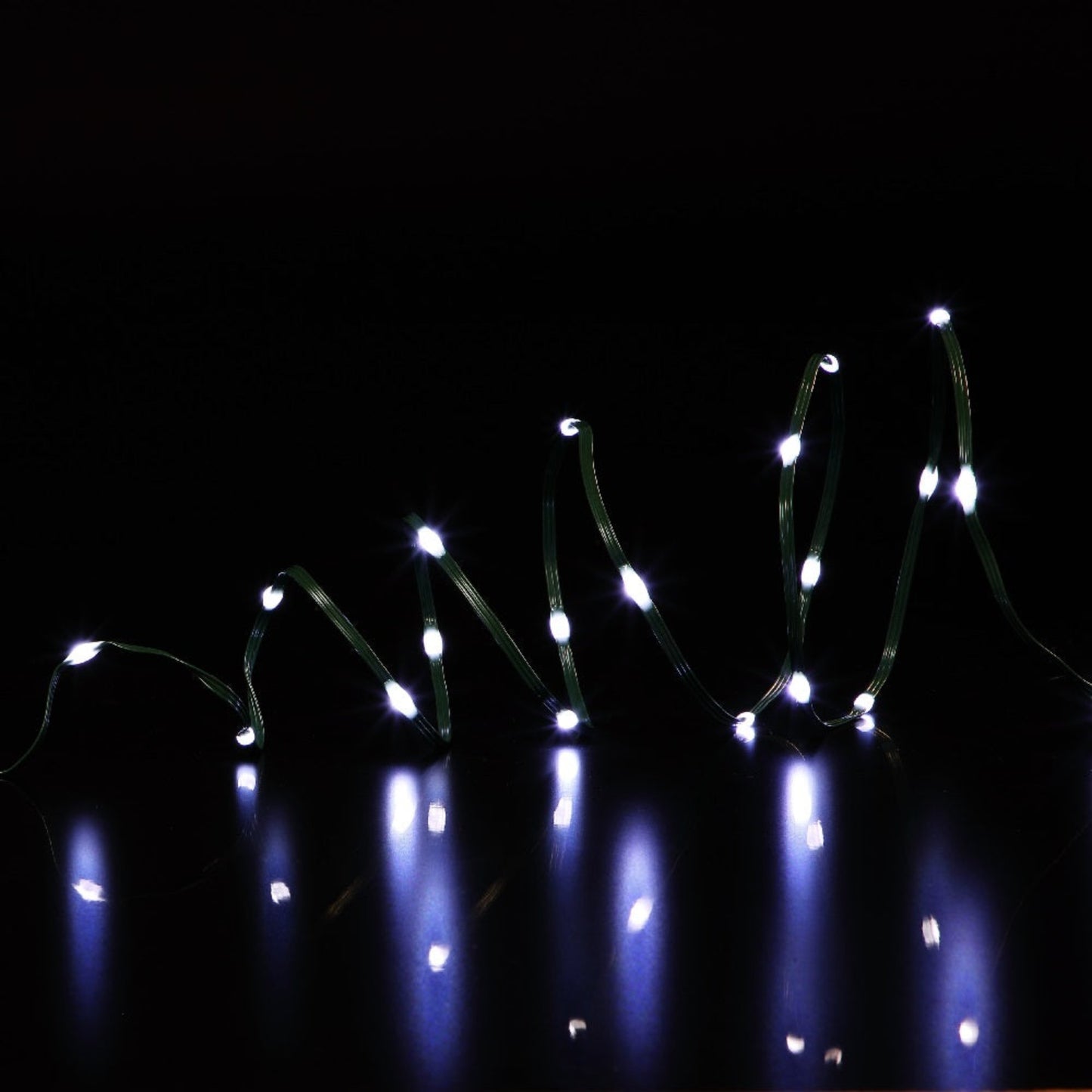 200 White Flexi Wire Lights with Green Cable