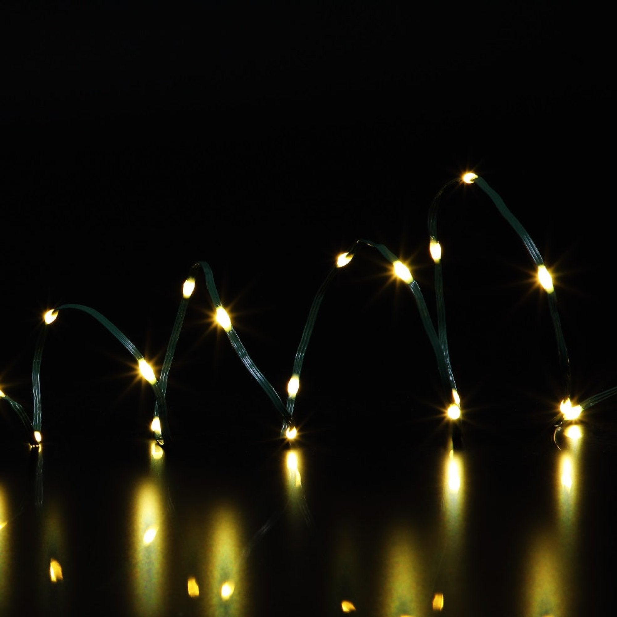 400 Warm White Flexi Wire Lights with Green Cable NOMA Christmas