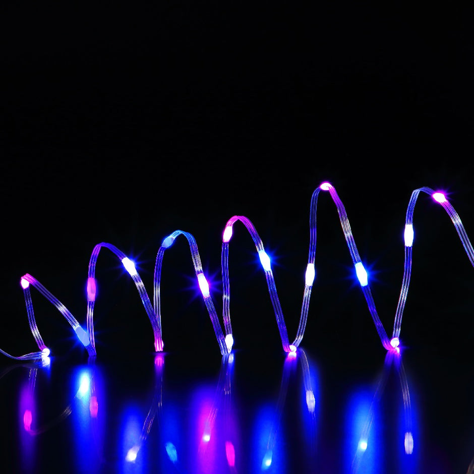 200 Pastel Flexi Wire Lights With Clear Cable NOMA Christmas