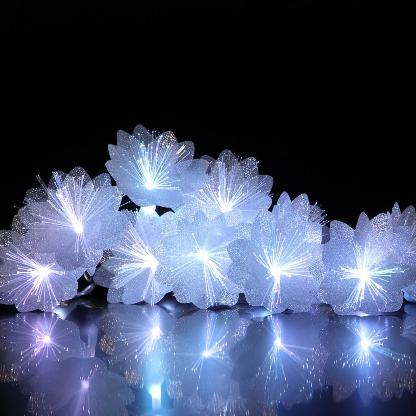 10 Colour Changing Large Flower Fibre Optic String Light