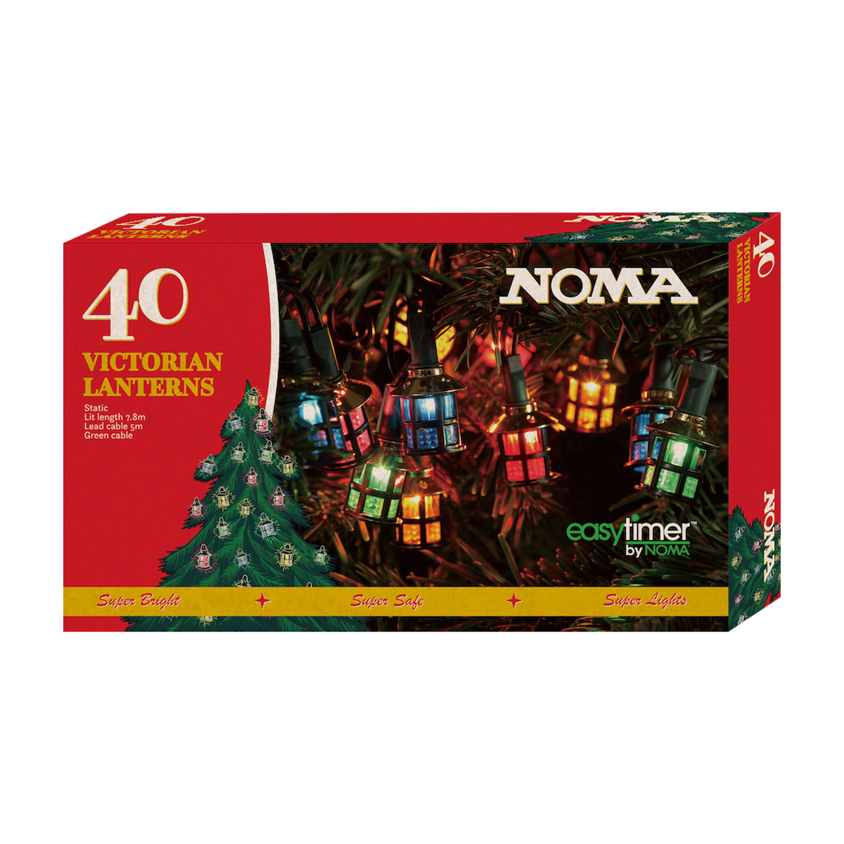 40 Multicolour LED Victorian Lantern String Light