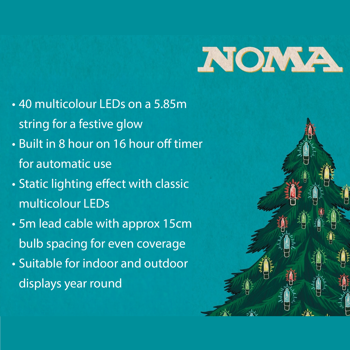 40 Multi Coloured LED Classic Lights