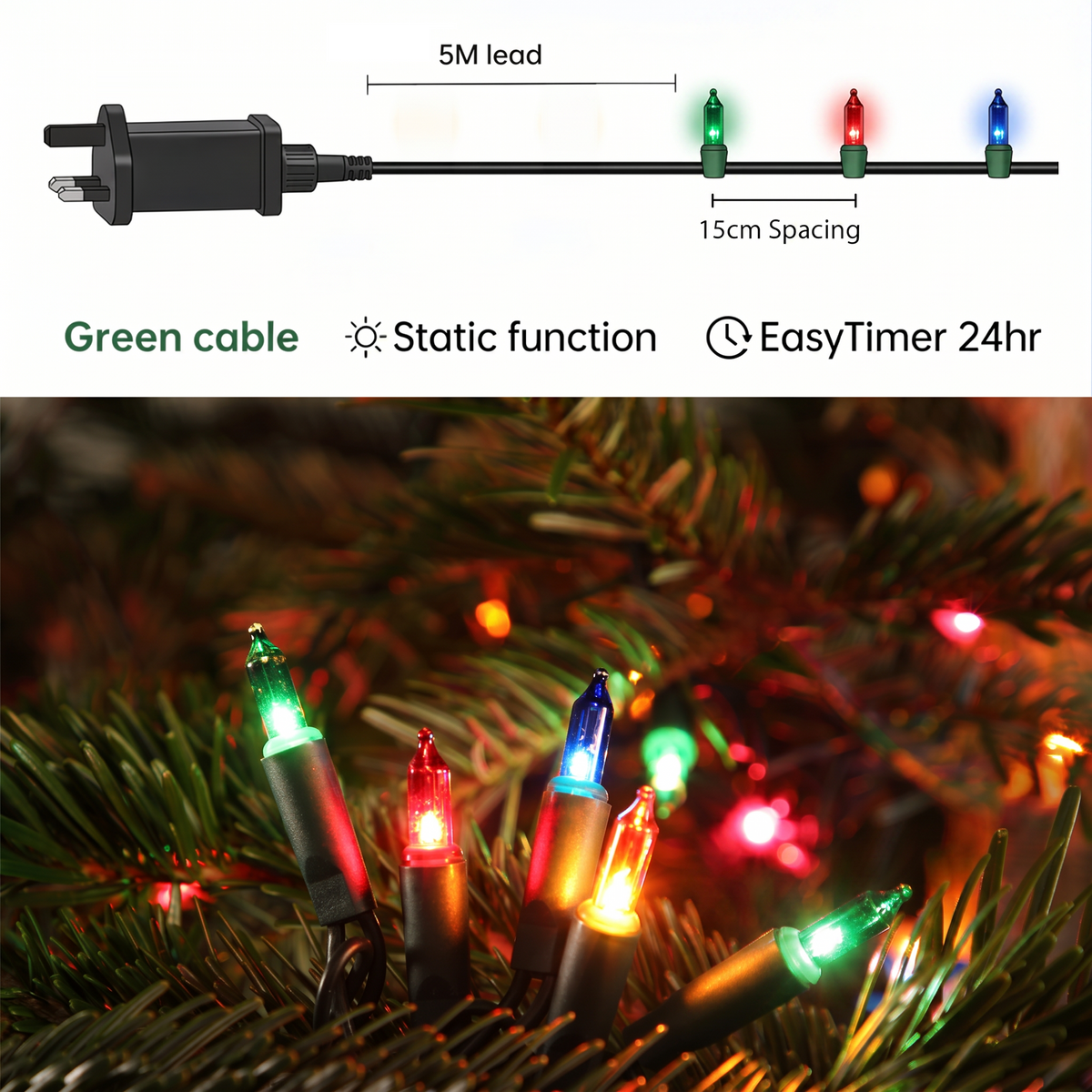 80 Multi Coloured LED Classic Lights