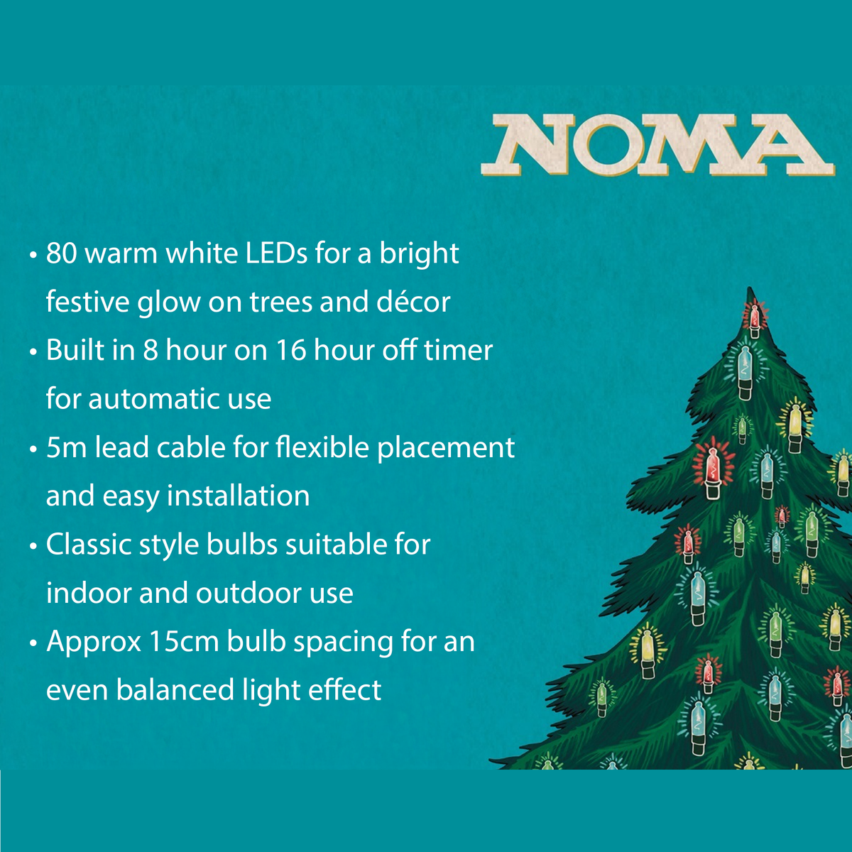 80 Classic Warm White LED String Lights