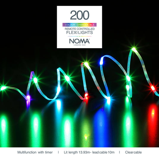 200 Colour Changeable Flexi Wire Lights with Clear Cable