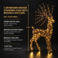 1.3M Brown Wicker Standing Stag with Branch Antlers