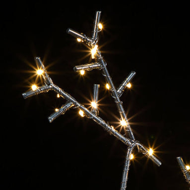 Set of 2 Black Metal Stick Deer - 50 LEDs