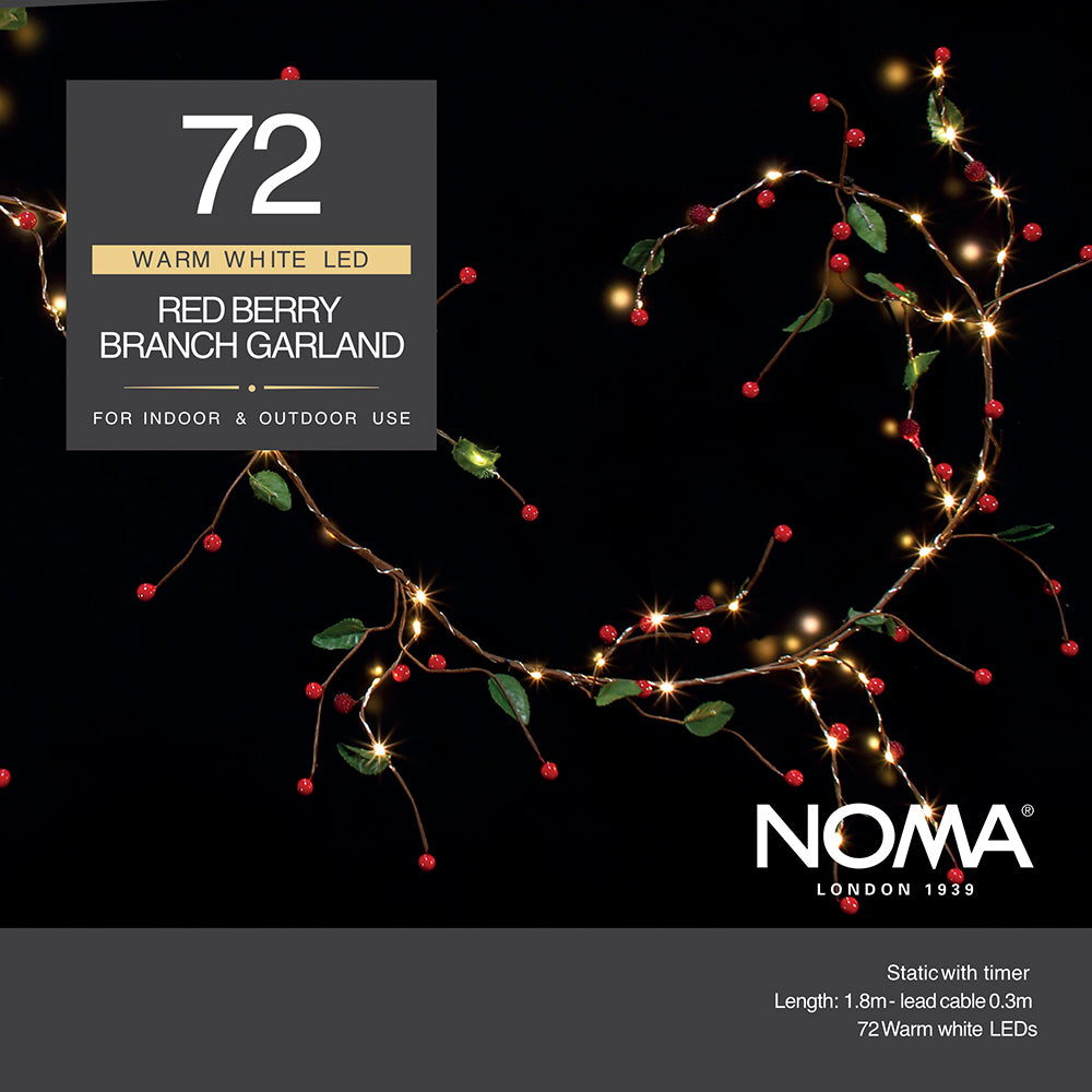 1.8M Red Berry Branch Garland