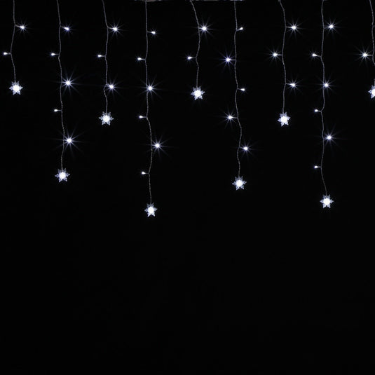 360 White Snowflake Icicle Lights with Clear Cable