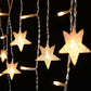 720 Warm White Star Icicle Lights with Clear Cable